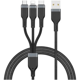 Resim Platinum Serisi PT05 3 in 1 USB Kablo 2.4A Hızlı Şarj Kablosu 120 cm 480 Mbps Data Kablo Wiwu