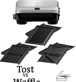 Resim Braun Entegre Yağ Tepsisi SnackMaker 5 Çift Taraflı Sandviç ve Waffle Makinesi & Tost Makinesi 