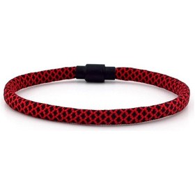 Resim Kirmizi Siyah Paracord Ipli Miknatisli Erkek Bileklik M012D Çok Renkli 