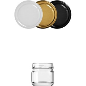 Resim 29 Ml Küçük Cam Kavanoz 29 Cc Numune Kavanozu Metal Siyah Kapaklı 100 Adet 