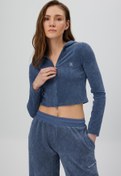 Resim BABOKAH Kapüşonlu Fermuarlı Crop Fit Üst 