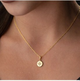 Resim Hk Gümüş Gold Minimal Yıldız Kadın Kolye Gümüş Takı Hediyelik Ürünler-207425 Çok Renkli 
