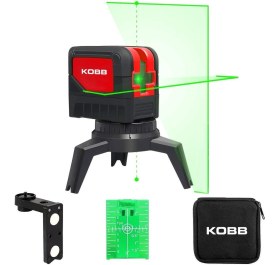 Resim Kobb KBL92G Yatay ve Dikey Otomatik Hizalamalı Yeşil Çapraz Çizgi Lazer, 2 Noktalı Şakül Lazer Distomat + Mini Tripod 