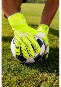 Resim Puma Ultra Match Protect Genç Kaleci Eldiveni Profesyoneller İçin Yeşil 