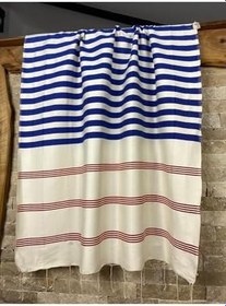 Resim Bohemian El Dokuması Bambu Kırmızı Mavi Plaj Peştemal 90x190 Kırmızı mavi 100 x 200 