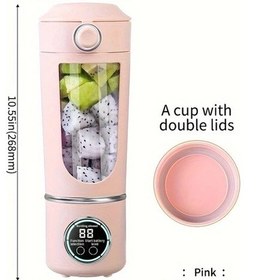 Resim Oldfriend Pembe 1 Adet Usb Şarjlı Portatif Meyve Sıkacağı Smoothie Yapma Makinesi 3 Mod 12 Bıçak 