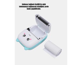 Resim Aesco Kablosuz Mini Cep Yazıcısı Bluetooth Destekli 1200MAH Bataryalı - Lisinya 