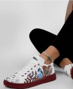 Resim Dogo Kadın Vegan Deri Beyaz Sneakers - Magic In The Air Tasarım 