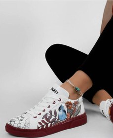 Resim Dogo Kadın Vegan Deri Beyaz Sneakers - Magic In The Air Tasarım 