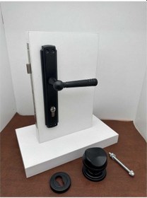 Resim Osmanlı Mat Siyah Çelik Kapı Kolu Sağ Basar Tek Yön + Tokmak Ve Alt Rozeti Kilit Hariçtir 