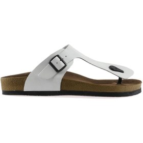 Resim Bueno Shoes Beyaz Napa Deri Erkek Parmak Arası Terlik 05mt101 