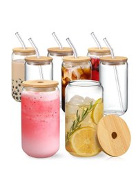 Resim 6 Adet Pipetli, Bambu Kapaklı, Soğuk-sıcak Kahve Bardağı 
