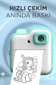 Resim Torima TRM-CMR15 Mavi Dijital Video Kayıt Fotoğraf Çocuk Kamerası Anlık Termal Resim Kağıt Baskılı Yazıcı 