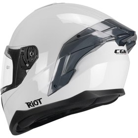 Resim Cgm 330A Rıot Sport Kapalı Kask Spoyler Beyaz 