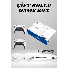 Resim TKÇ 4K 3D Hd Görüntü Kaliteli Kablosuz Çift Kollu 20.000 Oyunlu Retro Oyun Konsolu Tv Box 