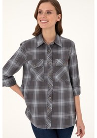 Resim U.S. Polo Assn. Kadın Gri Uzun Kollu Tunik Gömlek 50297096-VR024 