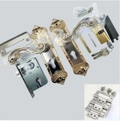 Resim Willowhaven Ahşap Kapı Kolu Kilidi 1 Adet + Menteşe Yatak Odası Güvenlik Polise Cilalı Klasik 