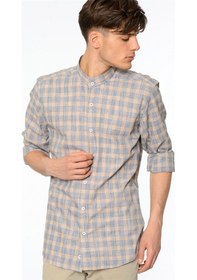 Resim G618 Dewberry Keten Gömlek-lacivert- Kahve Lacivert- Kahve 