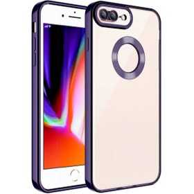 Resim Fibaks iPhone 7/8/SE Kılıf Kamera Lens Korumalı Şeffaf Renkli Logo Gösteren Parlak Yumuşak Kapak 
