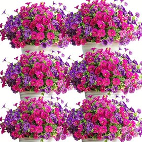 Resim 8 Paket Canlı Yapay Çiçekler - UV Dayanıklı ve Renkli Çiçek Düzenlemeleri, Parlak Çok Renkli Çiçekler İç/Dış Mekan Dekorasyonu için, Ev Bahçeleri, Verandalar ve Parti Ayarları için İdeal, Ev Bahçe Dekoru | Canlı Yapay Çiçekler | Dayanıklı Plastik Çiçekler, Çiçek Dekorasyonları 