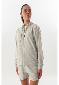 Resim Maraton Comfort Kadın Kapüşonlu Ekru Eşofman Üstü Ekru 