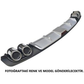 Resim Volkswgen Jetta Uyumlu Body Kit Difüzör 4 Çıkış Gri Yuvarlak 