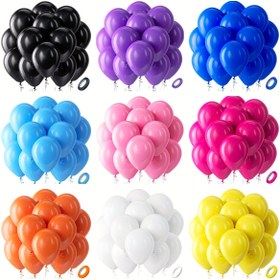 Resim 50 Adet Premium Mat Lateks Balonlar, 12 İnç, Çeşitli Renklerde Kurdelelerle - Doğum Günleri, Mezuniyetler, Düğünler, Bekarlığa Veda Partileri & Daha Fazlası İçin İdeal, Kış İçin Mükemmel, Yeni Yıl Balonları 