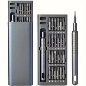 Resim 24-in-1 Mini Hassas Tornavida Seti, Yüksek Kaliteli S2 Çelikten Yapılmıştır, Profesyonel Manyetik Tamir Aracı, Erkeklerin Tatil Hediyeleri için Uygun, Güç Matkabı, Tornavida 