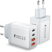Resim Innosinpo USB C Şarj Cihazı, 4-Port Çoklu Şarj Cihazı USB C ve USB A ile, 40W Hızlı Şarj, PD 3.0 Güç Adaptörü, for iPhone 15/14 Pro Max/13/12/11/SE 2020/XS/XR/8/7 için USB Güç Kaynağı, for Samsung Telefonlar için 