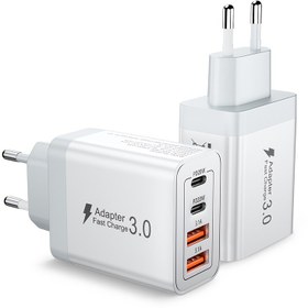 Resim Innosinpo USB C Şarj Cihazı, 4-Port Çoklu Şarj Cihazı USB C ve USB A ile, 40W Hızlı Şarj, PD 3.0 Güç Adaptörü, for iPhone 15/14 Pro Max/13/12/11/SE 2020/XS/XR/8/7 için USB Güç Kaynağı, for Samsung Telefonlar için 