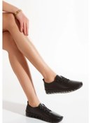 Resim 1701 Vefazen Hakiki Deri Soft Anatomik Şeffaf Tabanlı Kadın Ayakkabısı Siyah 