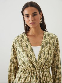 Resim LC Waikiki LCW Modest Şal Yaka Desenli Oversize Kadın Kimono 