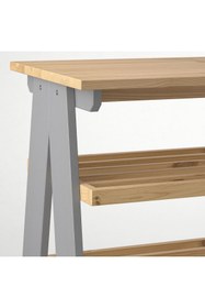 Resim hobiurun Bank ve ayakkabılık, gri, 80x38x56 cm 
