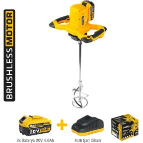 Resim SGS5440 Sgs Akülü Karıştırıcı Mıxer 20V 2*4.0 Ah (Kömürsüz Motor) 