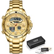 Resim Hanyang Altın Lıge Üst Marka Lüks Erkek Izle Dijital Çift Ekran Moda Spor Kuvars Adam Saatler Aydınlık Askeri Su Geçirmez Izle Erkekler Için (Yurt Dışından) 