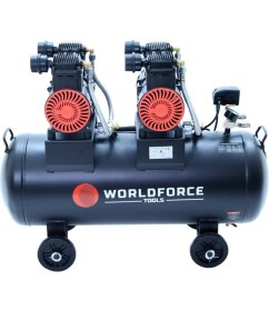 Resim Worldforce 100 Lt 8 Bar Sessiz ve Yağsız Hava Kompresörü 4 Piston 4 Hp 220V 564 Lt/dk 1440 Rpm 