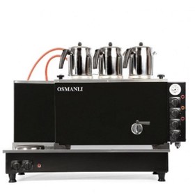 Resim OSMANLI 3 Demlikli Siyah Tüplü Tam Otomatik Çay Ocağı Kazanı Semaver Çay Makinesi (TÜP ELK) 