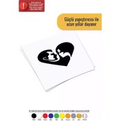 Resim Kalp İçinde Çift - Araç, Oto, Laptop, Duvar Uyumlu Sticker 15 13 Cm 