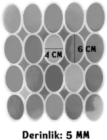 Resim Epoksi Çoklu Silikon Kalıp Anahtarlık Kalıbı Oval Seri Döküm Kalıbı 4X6 CM 20 Li 