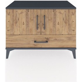 Resim Hyperion Şifonyer 2 Raflı Tek Çekmeceli 2 Kapaklı 88x44x64 Antrasit-çam Antrasit 