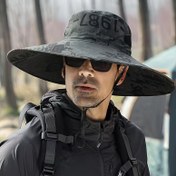 Resim 1 adet Balıkçı şapkası Erkek Geniş Kenar Güneş Şapkaları Yüksek Kaliteli Nefes Alabilir Kovboy Şapka Balıkçılık, Yürüyüş, Kamp için 