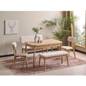 Resim Lola Mutfak Masa Takımı Krem 