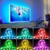 Resim Renk Değiştiren Işık Şeridi USB 5050 RGB LED Şerit 99.97cm - 29.99 metre Özelleştirilebilir Uzunluk, DC5V Ayarlanabilir Tek Renkli Fiziksel Düğme Anahtarı ile TV Arka Aydınlatması için, İç Mekan Dekorasyonu, Noel Tatili Sahne Parti Süslemeleri, Uzaktan Kumanda veya Pil Gerekmez 