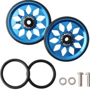 Resim Katlanır Bisiklet Kolay Tekerlek Cnc Ultra Hafif Alüminyum Alaşımlı Rulman Arka Kargo Raf Tekerleği Easywheel Cıvatalarla Mavi (Yurt Dışından) 
