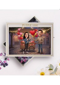 Resim Bk Gift Kişiye Özel Sevgili Karikatürlü 1000 Parça Profesyonel Puzzle-10, 1000 Puzzle, Sevgililer Günü Hediyesi, Sevgiliye Hediye Kobitmeyencom36180 B 