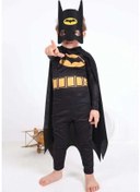 Resim Zyzqstore Batman Çocuk Kostümü - Maskeli Pelerinli Batman Kostümü - Maske Ve Elbise Takımı Açık Mavi 