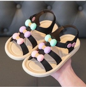Resim Siyah Kızların Sandalet Yeni Stil Küçük Kızlar Moda Payetler Prenses Ayakkabı Yaz Yumuşak Taban Plaj Ayakkabısı Çocuk Sandalet Kız Siyah 
