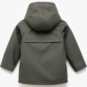 Resim Erkek Bebek Uzun Kollu Peluş Astarlı Fermuarlı Kapşonlu Mont 