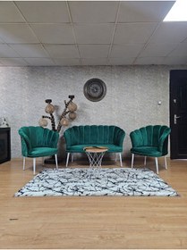 Resim ZAFİR Papatya Çay Seti Koltuk Takımı Beyaz Boyalı Sivriltme Ayak, Balkon, Salon, Ofis, Cafe Koltuk Takımı 