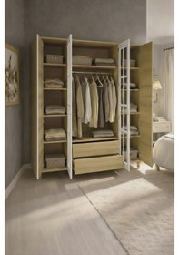 Resim Nefes 4 Kapaklı-çekmeceli Dolap Aytaşı Renk Mdf Gürgen Ağacı Ayaklar Diğer 